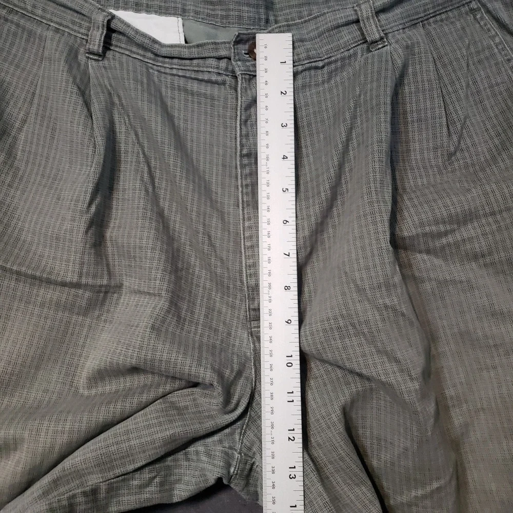 Woolrich Pleated Shorts Mens 38 Olive Green Cotton Crosshatch Outdoor 3586